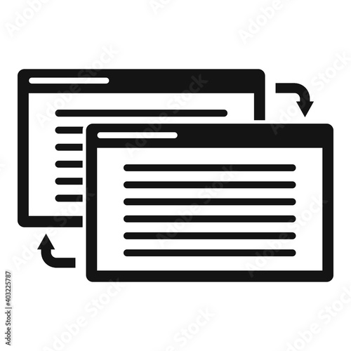 Web page backlink strategy icon. Simple illustration of web page backlink strategy vector icon for web design isolated on white background