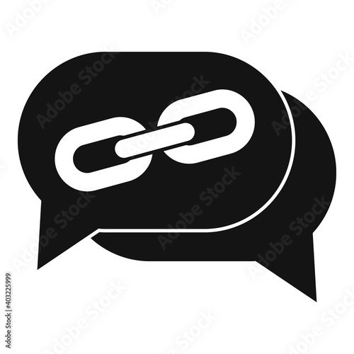 Online chat backlink strategy icon. Simple illustration of online chat backlink strategy vector icon for web design isolated on white background