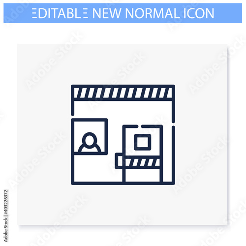 Isolation room line icon. New normal concept. Social distancing and isolation. Virus spread prevention. New life after covid19 outbreak, pandemic time. Isolated vector illustration. Editable stroke 