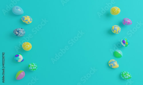 3d rendered easter theme background with empty space