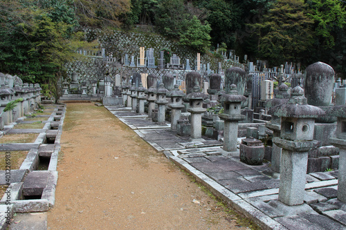 cemetery at a temple  chion-in  in kyoto  japan 