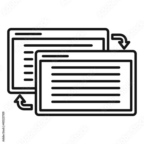 Web page backlink strategy icon. Outline web page backlink strategy vector icon for web design isolated on white background