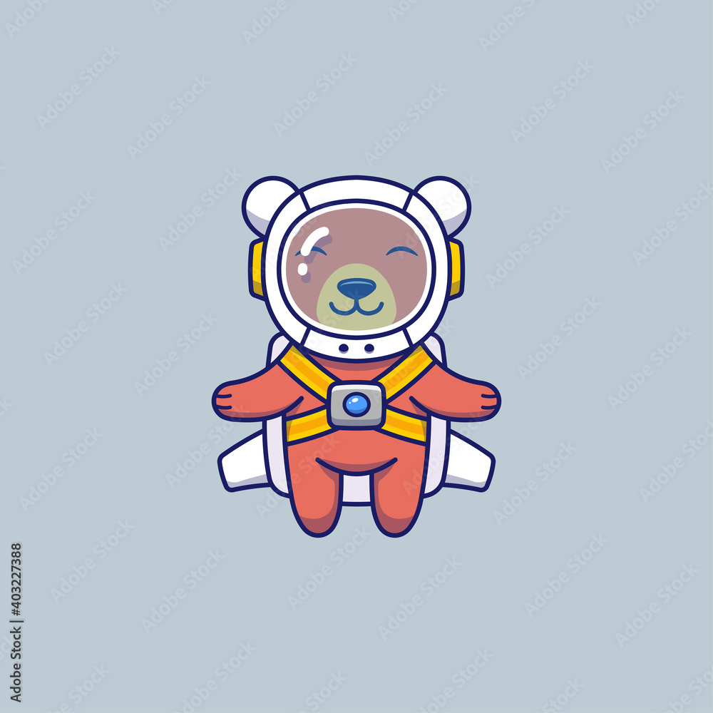 Cute bear with astronaut suit Cute bear with astronaut suit