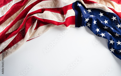 Canvas-taulu Happy presidents day concept with flag of the United States on white background