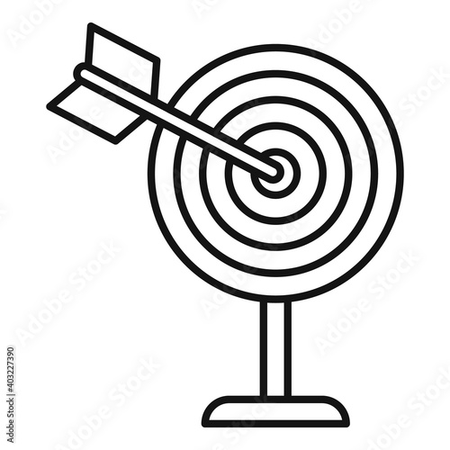 Target backlink strategy icon. Outline target backlink strategy vector icon for web design isolated on white background