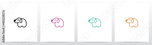 Letter Shaped Dog Letter Logo Design A