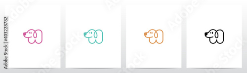 Letter Shaped Dog Letter Logo Design H
