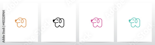 Letter Shaped Dog Letter Logo Design N