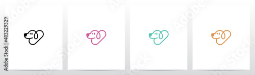 Letter Shaped Dog Letter Logo Design Y