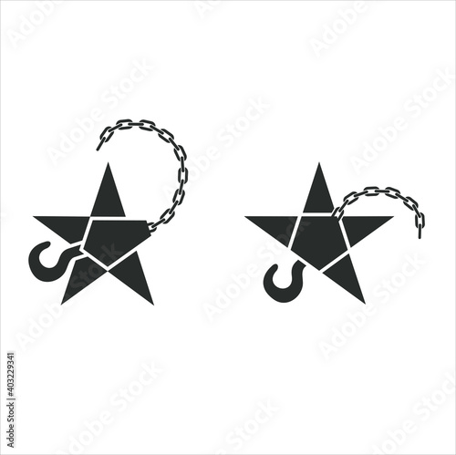 star combined towing, icon, symbol, logo, vector art.