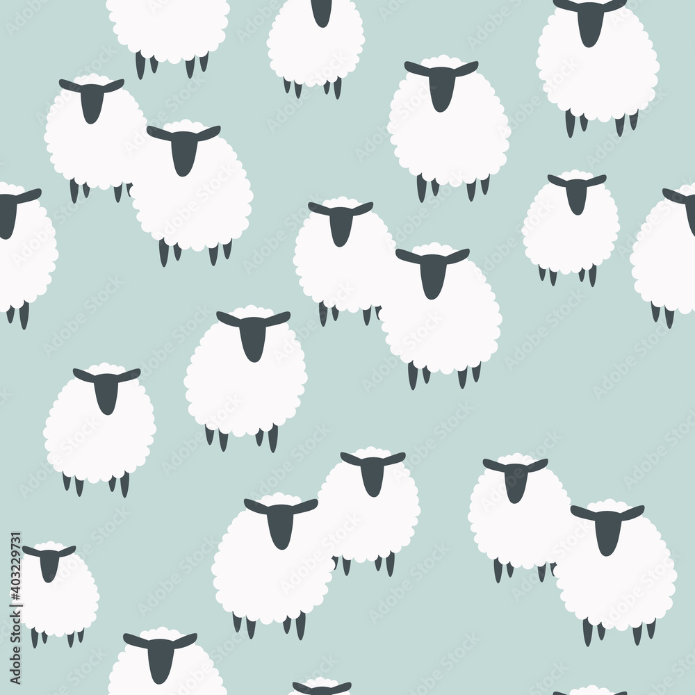 Sheeps, hand drawn backdrop. Colorful seamless pattern with animals. Decorative cute wallpaper, good for printing. Overlapping background vector Sheeps, hand drawn backdrop. Colorful seamless pattern with animals. Decorative cute wallpaper, good for printing. Overlapping background vector