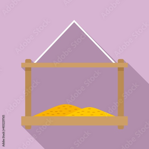 Grains bird feeders icon. Flat illustration of grains bird feeders vector icon for web design