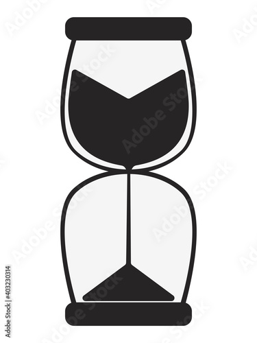 Hourglass icon. Isolated on white background. Outline vector illustration.