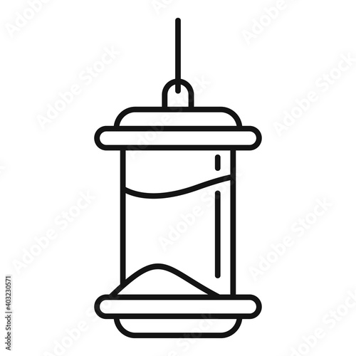 Plastic bird feeders icon. Outline plastic bird feeders vector icon for web design isolated on white background