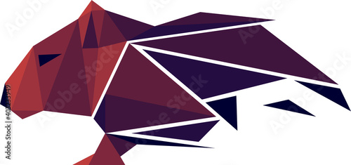 Vector mouse in low poly style