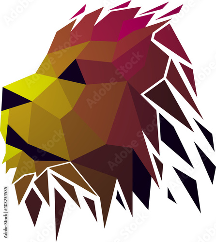 Vector lion in low poly style