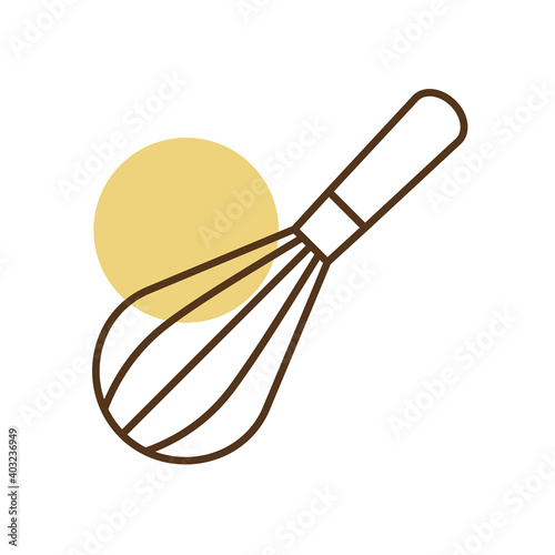 Balloon whisk for mixing and whisking vector icon