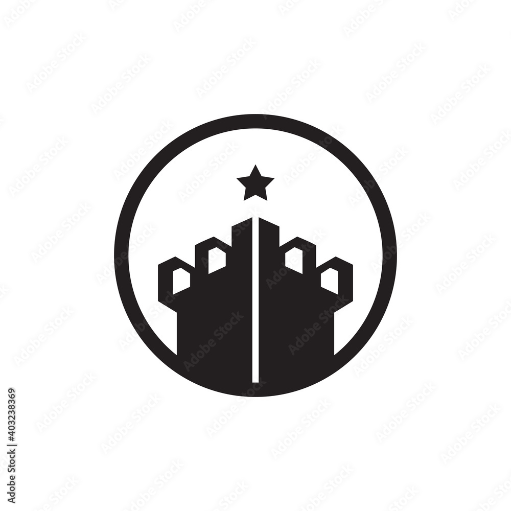 Fort building logo design template Fort building logo design template