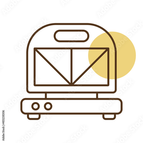 Kitchen sandwich maker vector icon