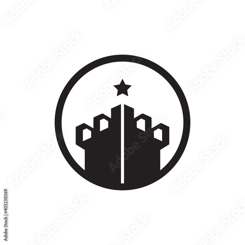 Fort building logo design template