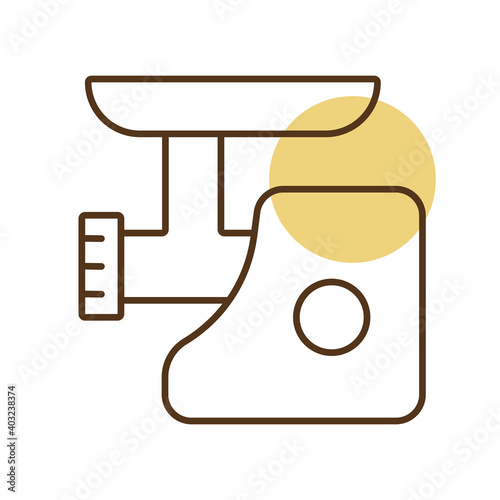 Electric meat grinder vector icon