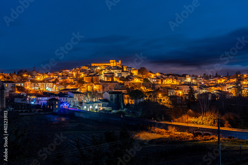 Night view of village Valensole, Provence, France