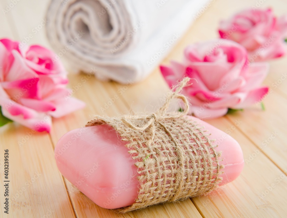 Healthy lifestyle concept with aromatic soaps Healthy lifestyle concept with aromatic soaps