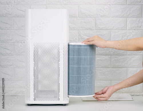 Replace the air purifier filter in the house.
