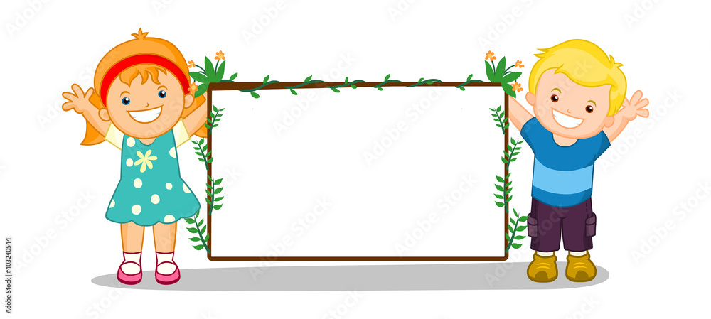 Multi-Ethnic Kids Holding Banner stock illustration Multi-Ethnic Kids Holding Banner stock illustration