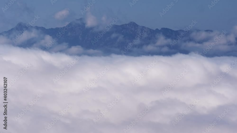 Aerial view of clouds passing against mountain range, timelapse
Aerial view of clouds passing against mountain range, timelapse