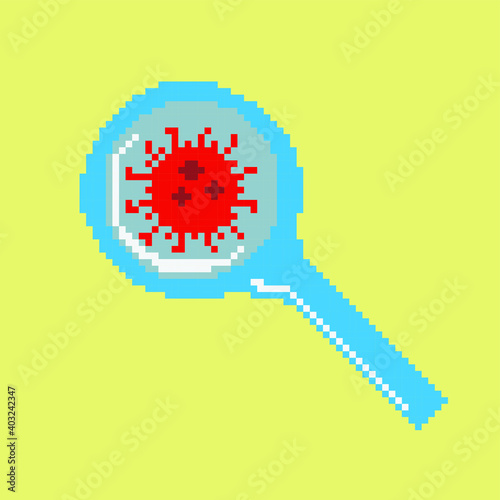 Virus, coronavirus vector illustration in pixel.