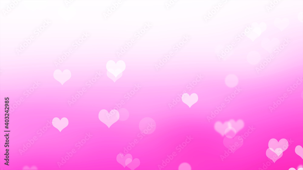 abstract valentine background with bokeh and Hearts