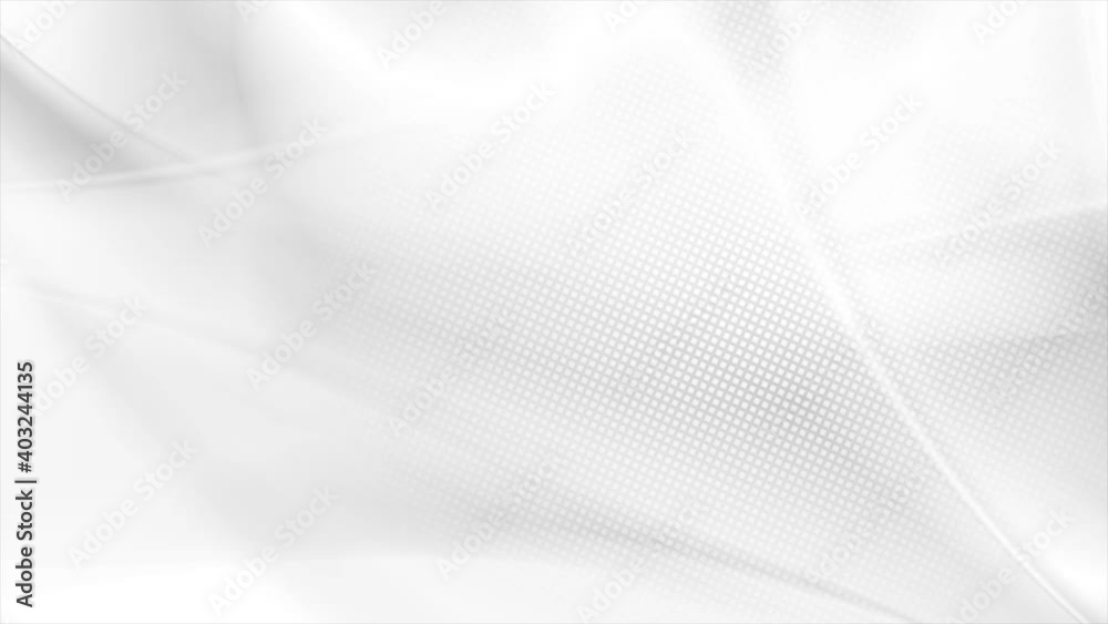 Grey white smooth wavy abstract motion design with dots. Seamless looping. Video animation Ultra HD 4K 3840x2160