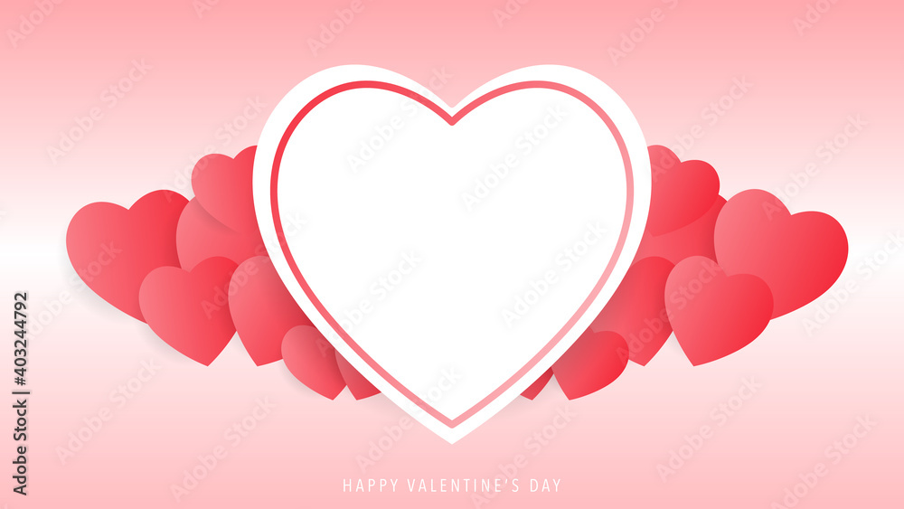 Heart frame in Valentines day  on  pink background,Vector illustration EPS 10