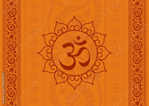 aum syllable , paisley design ,Hinduism , India	