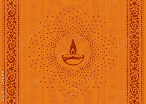 Oil lamp, Diwali greetings , royal Rajasthan, India	
