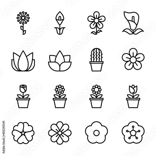 flower icons vector illustrator .