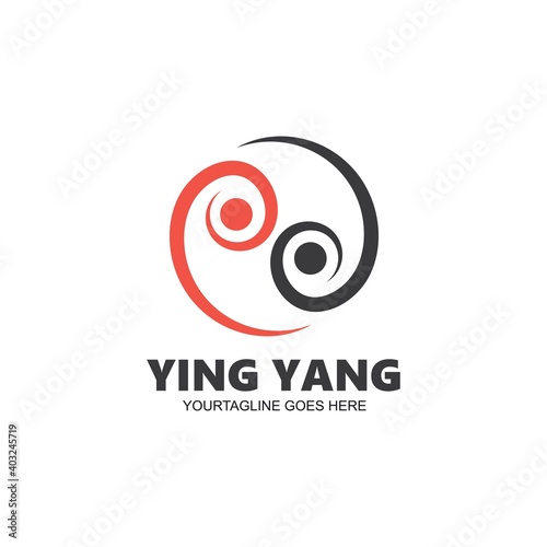 yin yang people concept design vector icon illustration