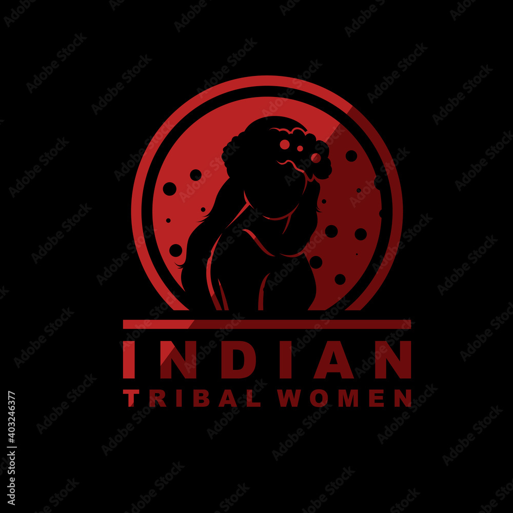Indian Tribal Women Logo Design Vector