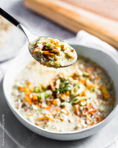 Swiss gerstensuppe barley soup photo