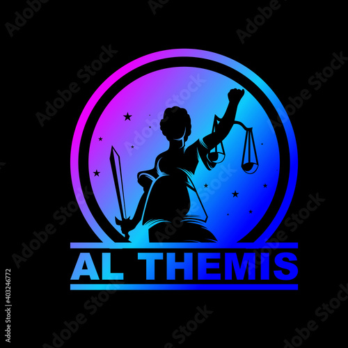 Goddess Of Justice Logo Design Vector