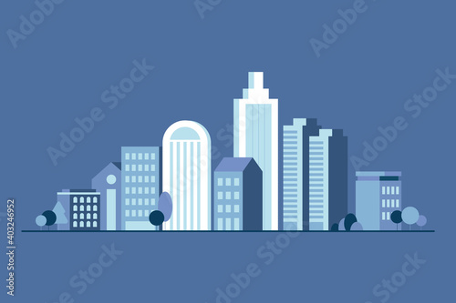 Urban Building View This illustration can be used well for real estate advertising banner on web-site page or for banners in a social media.