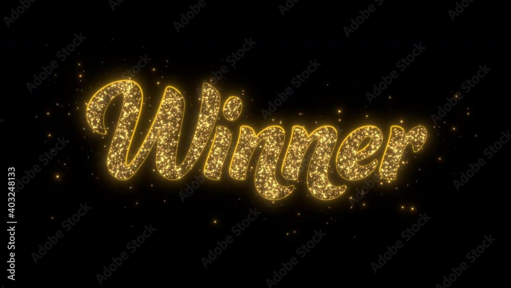 competition prize winner text animation concept
