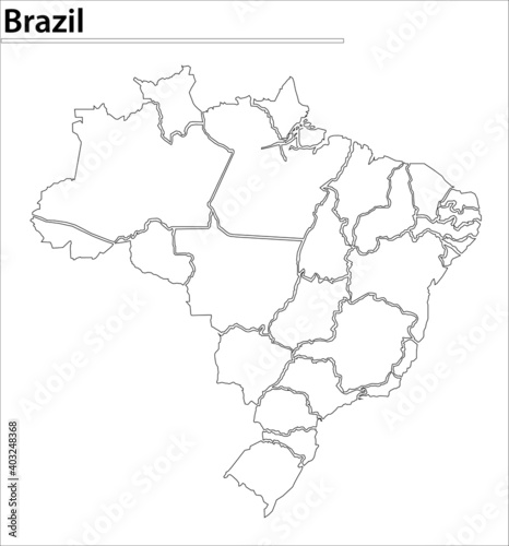 Brazil map illustration vector detailed Brazil map with all states