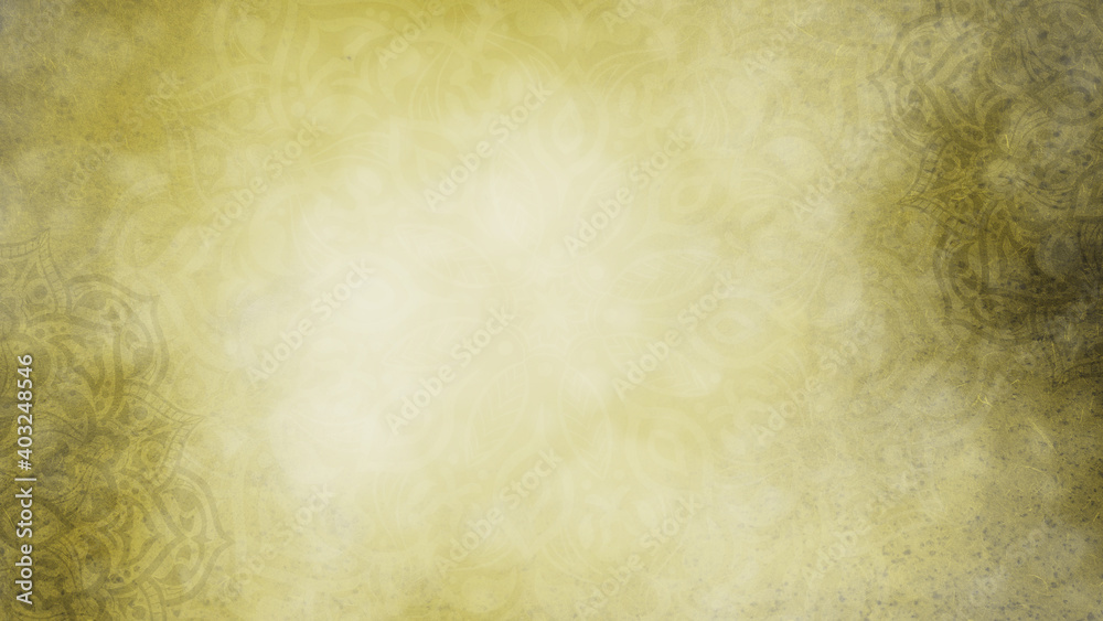 Obraz premium Soft grey and yellow mandala background- colors of the year 2021