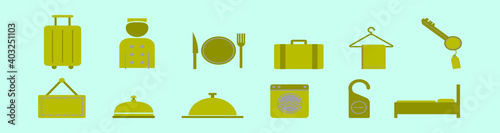 set of concierge cartoon icon design template with various models. vector illustration isolated on blue background