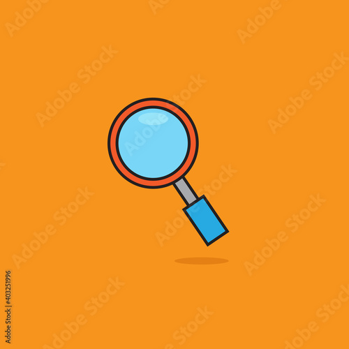Colorful icon design of magnifying glass. Loupe icon design. Vector illustration.