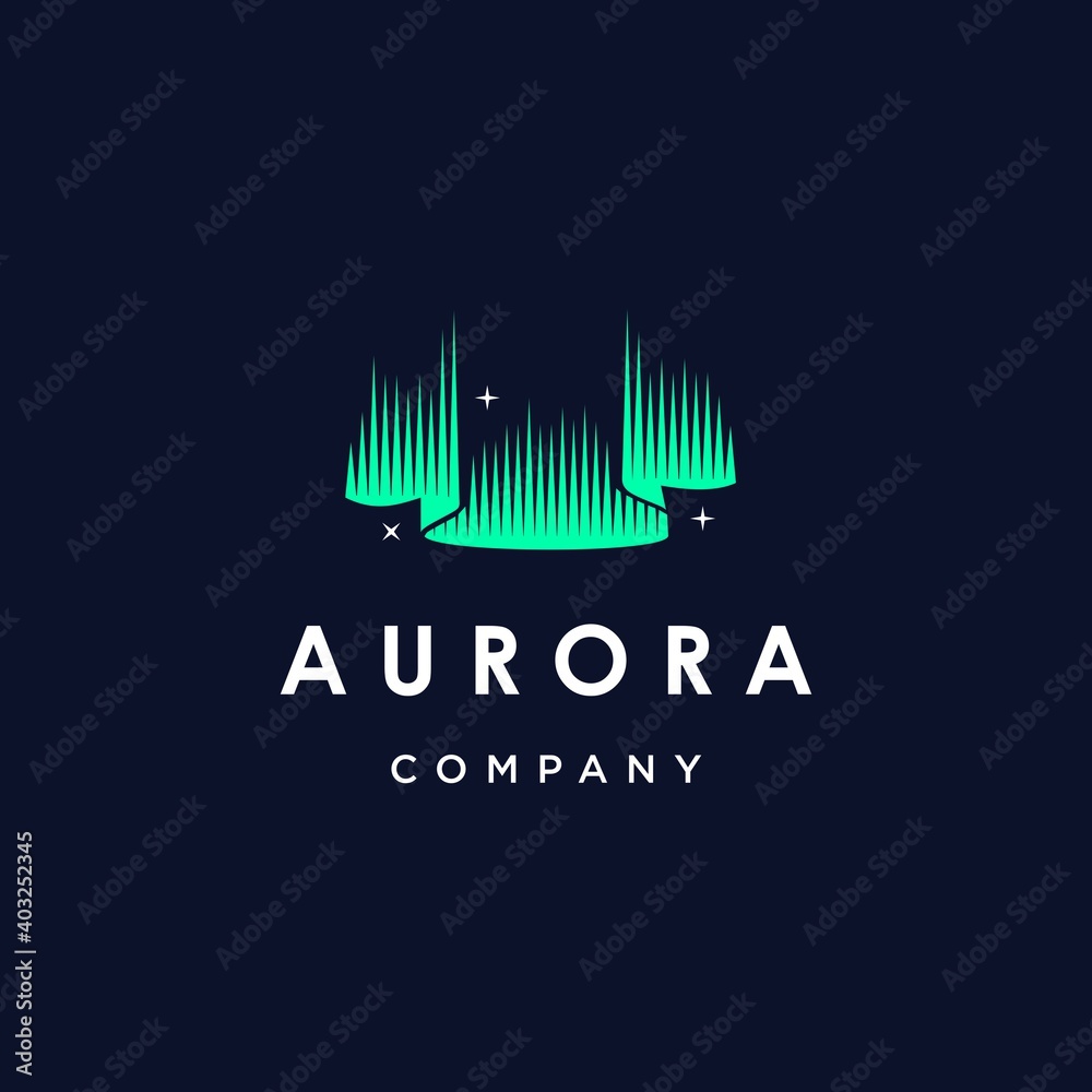 Premium Vector  Aurora northern logo design light of aurora vector
