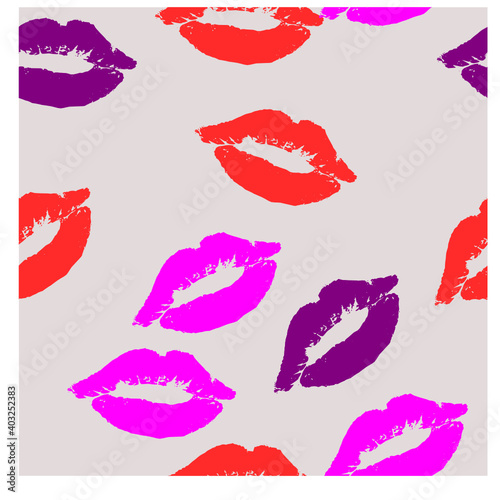 Vector repeating lip pattern. Fabric  wrapper.