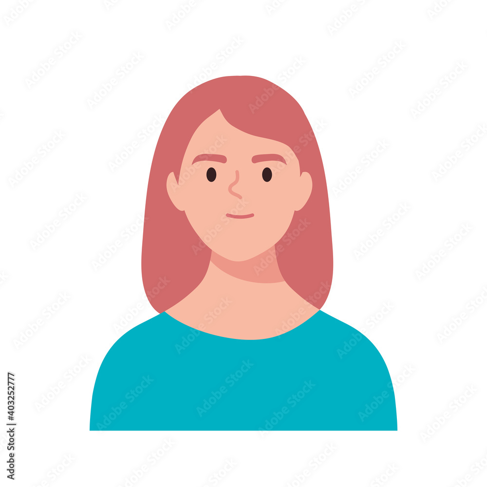 happy young woman beautiful avatar character vector illustration design